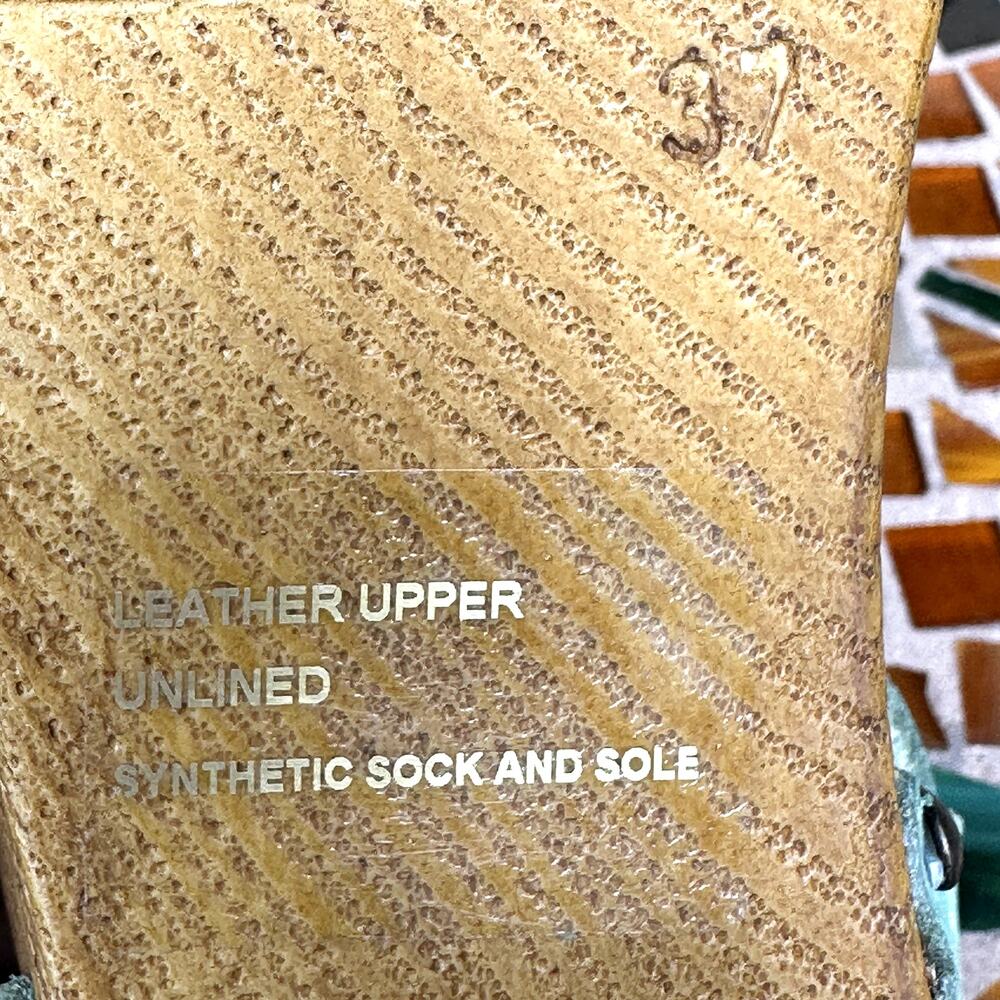 Sundance Denira Slingback Platform Sandals Heel Italian Leather Mint Green 7 - Picture 5 of 6